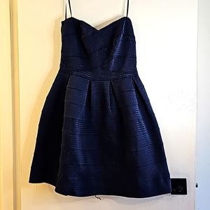 Navy Blue Sweetheart Neck Dress - wn 11/12